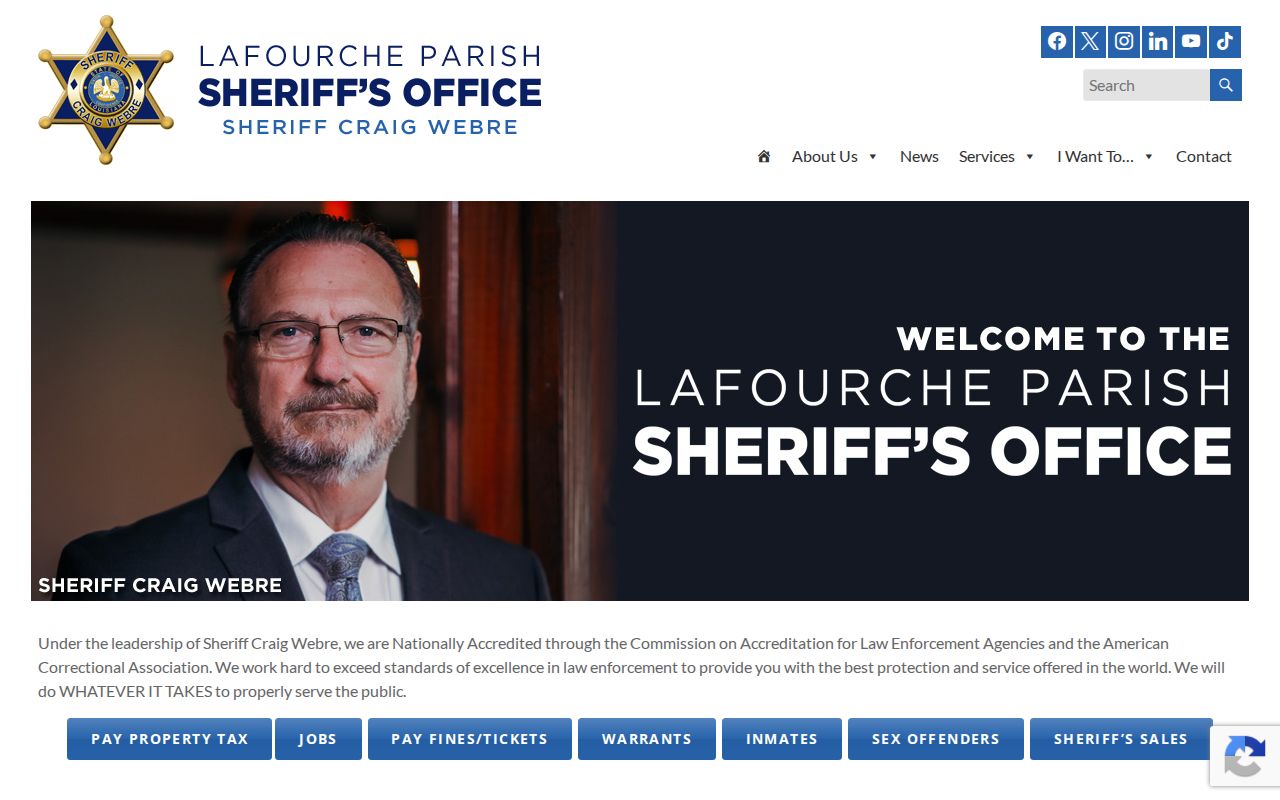 Lafourche Parish criminal history sheriff search shortcuts
