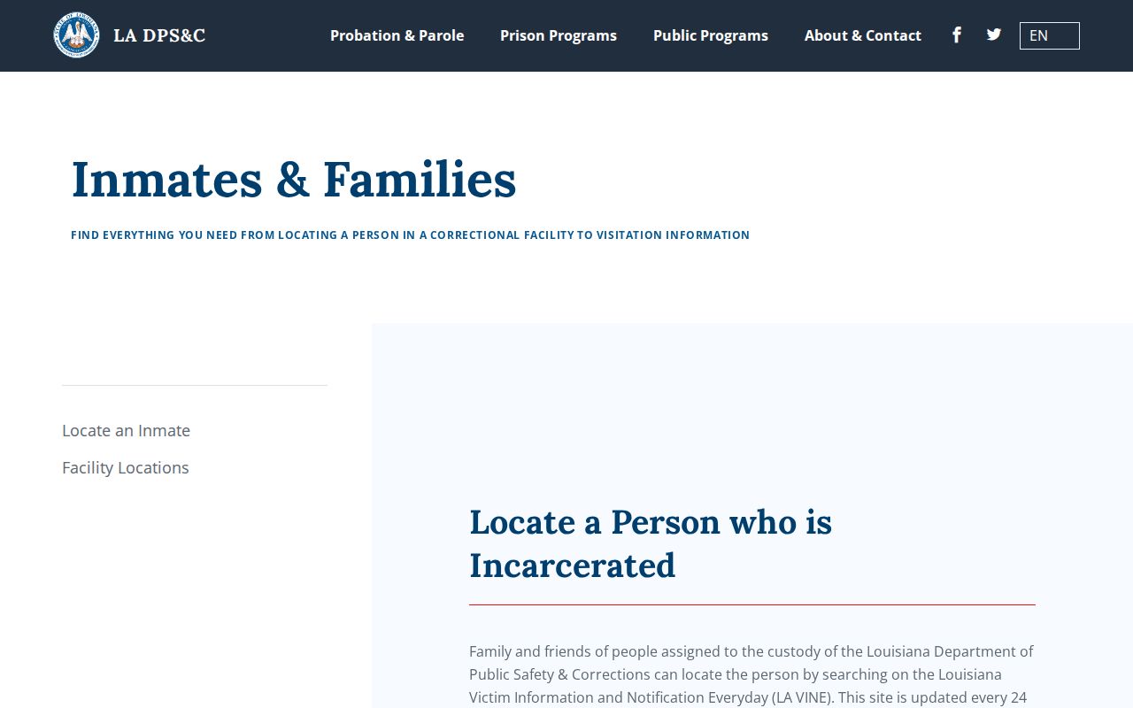 Louisiana LA VINE custody and supervision locator information