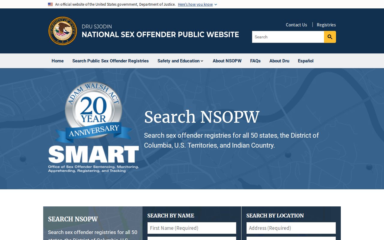 Dru Sjodin National Sex Offender Public Website search route
